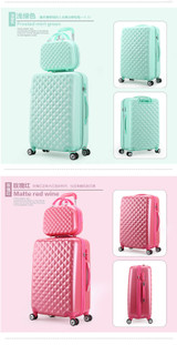 Rolling suitcase women 2pcs/set fashion 20/22/24/28 inch students trolley cosmetic bag case travel spinner password luggage