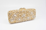 Clutch women crystal bag evening party minaudiere box purse bridal flower rhinestones handbag