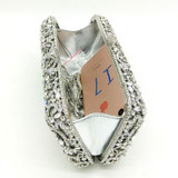 Clutch women crystal bag evening party minaudiere box purse bridal flower rhinestones handbag