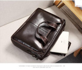 Handbag men's genuine leather shoulder bag brand business laptop briefcase crossbody messenger
