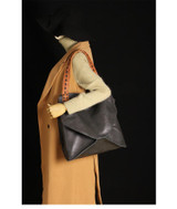 Bag women genuine leather shoulder large capacity diamond design cowhide crossbody tote