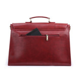 Briefcase women 15.6'' laptop messenger bag pu leather large vintage shoulder retro handbag crossbody