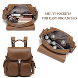 Backpack women purse anti theft small convertible pu leather shoulder
