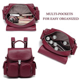 Backpack women purse anti theft small convertible pu leather shoulder