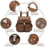 Backpack women purse anti theft small convertible pu leather shoulder
