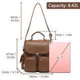 Backpack women purse anti theft small convertible pu leather shoulder