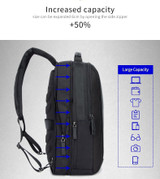 Backpack men computer schoolbags waterproof school leather fashion travel usb charge