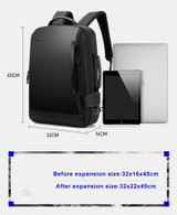 Backpack men computer schoolbags waterproof school leather fashion travel usb charge