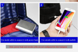 Backpack men computer schoolbags waterproof school leather fashion travel usb charge