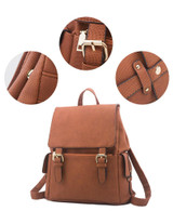 Backpack women shoulder function bag material pu leather travel