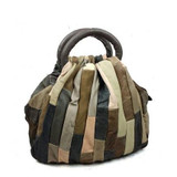 Handbag women genuine leather bags stitching designer brand tote retro shoulder messenger