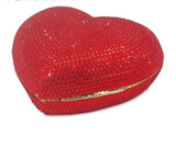 Clutch women luxury heart shape crystal bag rhinestone evening party purse shaped diamond wedding