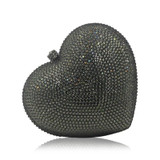 Clutch women luxury heart shape crystal bag rhinestone evening party purse shaped diamond wedding