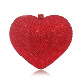Clutch women luxury heart shape crystal bag rhinestone evening party purse shaped diamond wedding
