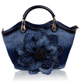Handbags fashion women leather mobile messenger pu elegant bag tote big flower mother