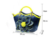 Handbags fashion women leather mobile messenger pu elegant bag tote big flower mother
