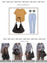 Handbag women's soft real genuine leather shoulder hobo large luxury cowhide totes