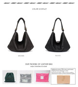 Handbag women's soft real genuine leather shoulder hobo large luxury cowhide totes