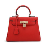 Handbags women's leather lychee pattern shoulder large capacity small square package top layer