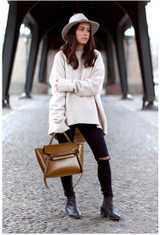 Bag women large genuine leather handbag wing trapeze elegant chain belt shoulder crossbody