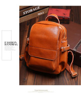 Backpack women luxury designer oil wax real leather large shoulders travel