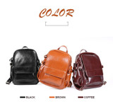 Backpack women luxury designer oil wax real leather large shoulders travel