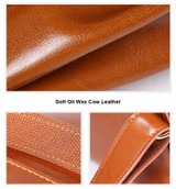 Backpack women luxury designer oil wax real leather large shoulders travel