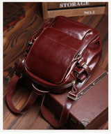 Backpack women luxury designer oil wax real leather large shoulders travel