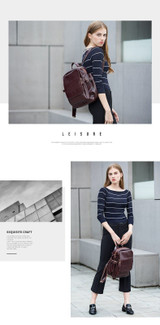Backpack women luxury designer oil wax real leather large shoulders travel