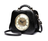 Handbags ladies personalized fun fashion clock shape leather luxury designer famous brands shoulder