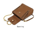 Backpack women genuine leather circle ring chain cross-body cover leather brand designer knapsack
