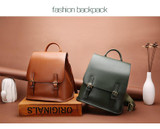 Backpack women shoulder bag genuine leather large capacity casual travel satchel