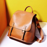Backpack women shoulder bag genuine leather large capacity casual travel satchel