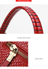 Handbag women genuine leather bag fashion crocodile pattern tassel crossbody shoulder