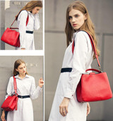 Handbag women genuine leather bag fashion crocodile pattern tassel crossbody shoulder