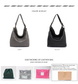 Bags for women genuine leather large capacity hobo shoulder soft real handbags casual messenger