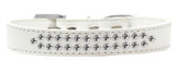 Two Row Clear Crystal Size Dog Collar