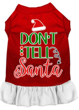 Don't Tell Santa Screen Print Dog Dress
