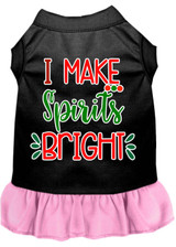 I Make Spirits Bright Screen Print Dog Dress