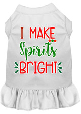 I Make Spirits Bright Screen Print Dog Dress