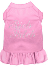Rhinestone Rich Bitch Dress Light Pink