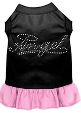 Rhinestone Angel Dress Black With Light Pink