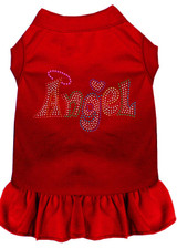 Technicolor Angel Rhinestone Pet Dress Red