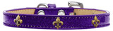 Bronze Fleur De Lis Widget Dog Collar Ice Cream Size