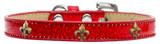 Bronze Fleur De Lis Widget Dog Collar Ice Cream Size
