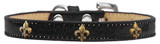 Bronze Fleur De Lis Widget Dog Collar Ice Cream Size