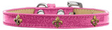 Bronze Fleur De Lis Widget Dog Collar Ice Cream Size