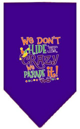 We Don't Hide The Crazy Screen Print Mardi Gras Bandana