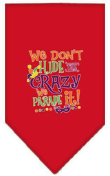 We Don't Hide The Crazy Screen Print Mardi Gras Bandana