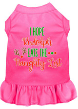 Hope Rudolph Eats Naughty List Screen Print Dog Dress